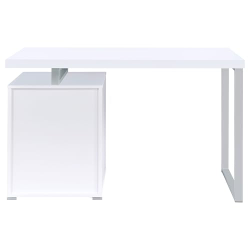 Coaster Brennan 47-Inch Rectangular 3-Drawer Desk with Storage White 800325 - color: White