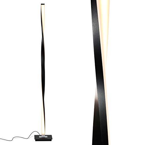 Brightech Helix LED Floor lamp, Bright Floor Lamp for Living Rooms & Bedrooms, 48" Tall Pole Lamp, Dimmable Standing Lamp - Black - color: Warm White Light with Black Frame