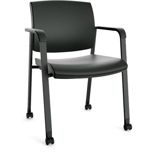 Workplace 2.0 Guest & Reception Chair, Polyurethane, Black | Comfortable seating for reception areas and everyday office use. - style: Poly