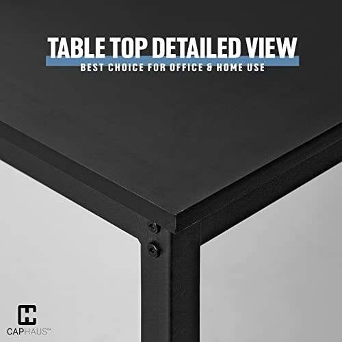 CAPHAUS 63 Inch Computer Desk for Home Office & Gaming, Large Workstation for Small Spaces, with Steel Frame, P2 Board, Easy Assembly, Black - size: 63 inch