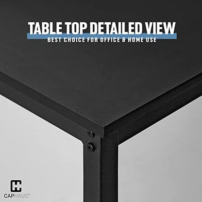 CAPHAUS 63 Inch Computer Desk for Home Office & Gaming, Large Workstation for Small Spaces, with Steel Frame, P2 Board, Easy Assembly, Black - size: 63 inch