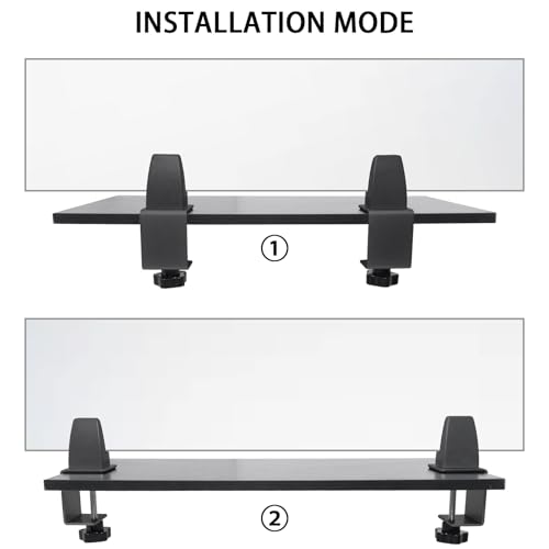 Heavy Duty Sneeze Guard Clamp For 0.1" to 1" Thick Panel,Desk Partition Support Clamps,Adjustable Aluminum Desktop Divider Holder,Easy to Install Desk Privacy Panel Clips, 4 Pack - color: Black