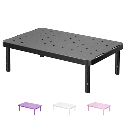 WALI Computer Monitor Stand for Desk, Adjustable Laptop Riser, up to 44 lbs - color: Black, size: 14 in