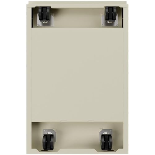 BOWERY HILL Mobile Pedestal Filing Cabinet, 20" Deep, Steel Construction, Putty/Beige Finish, 3-Drawer Box/Box/File Configuration, Lockable, Hidden Casters, Letter-Size Hanging File Storage - color: Beige