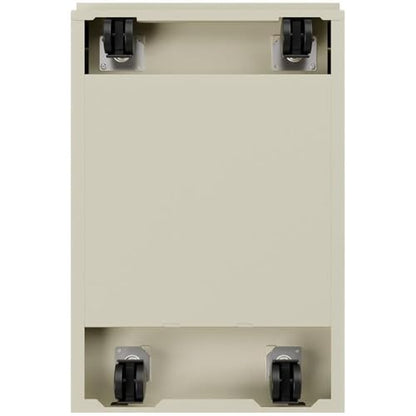 BOWERY HILL Mobile Pedestal Filing Cabinet, 20" Deep, Steel Construction, Putty/Beige Finish, 3-Drawer Box/Box/File Configuration, Lockable, Hidden Casters, Letter-Size Hanging File Storage - color: Beige