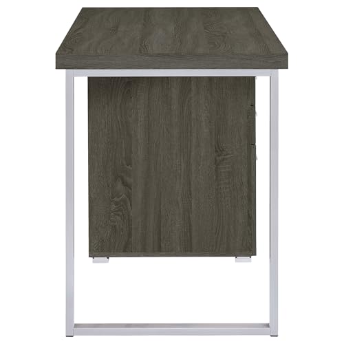 Coaster Brennan 47-Inch Rectangular 3-Drawer Desk, Weathered Grey 800520 - color: Weathered Grey