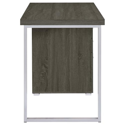 Coaster Brennan 47-Inch Rectangular 3-Drawer Desk, Weathered Grey 800520 - color: Weathered Grey
