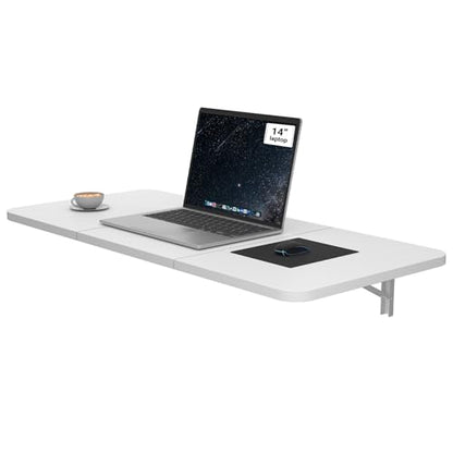 Neoaider Wall Mounted Folding Desk 35.4” x 15.7”, White - color: White, size: 35.4" x 15.7"