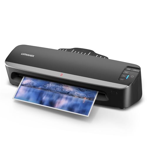13 inch 4-Roller Commercial Laminator Machine, 3-10 Mil 60-Second Warm-up | LOTHANEK A3 Heavy Duty Laminating Machine with 50 Sheets, Thermal Machine for Home, School Office Teacher Use