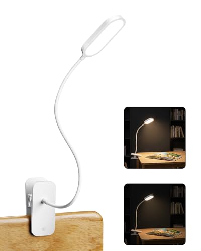 Honeywell Clip On Reading Light,Rechargeable LED 4000K CRI95 Gooseneck Lamp - color: White