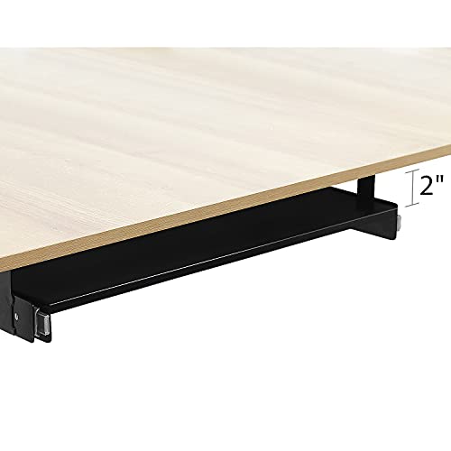 BenchPro Heavy 16-Gauge Powder Painted Steel Keyboard Tray - Under-Mount, Steel Construction, Slide Out Keyboard Mouse Holder - Powder Coated 9" D x 24" W - Black - style: Metal Black 24"