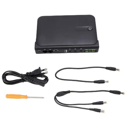 FTVOGUE Uninterruptible Power Supply Fireproof ABS Mini UPS Battery Backup 36W 5V 9V 12V DC USB LAN POE Output for Router Modem Camera Home Office (US Plug)