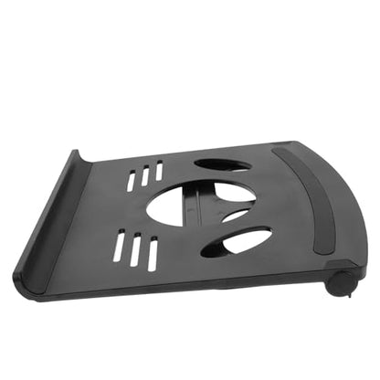 BESPORTBLE Adjustable Laptop Stand and Cooling Rack for Desk Use, Universal Black Laptop Holder with Ventilated Base for Heat Dissipation, Compatible with Notebooks and Pcs