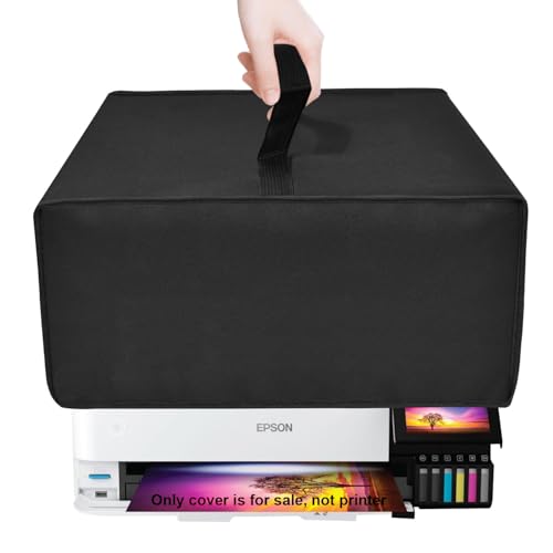 Printer Cover for Epson EcoTank Photo ET-8550 Printer(Black) | Anti-Static Waterproof Dust Cover, Heavy Duty Printer Protective Case for Epson EcoTank Photo Wireless All-in-One Printer - color: Black