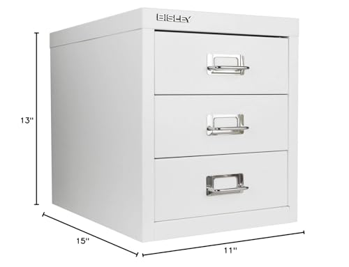 Bisley 3-Drawer Steel MultiDrawer Cabinet - Traffic White - color: Traffic White, size: 3 Drawer