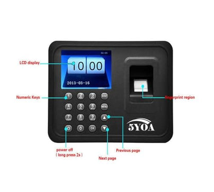 Time Clock,Fingerprint Attendance Machine A01 Punch Card Machine Fingerprint Type Work Sign-in Machine