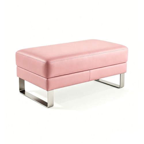 Waiting Room Bench Faux Leather Reception Seating for Office Lobby - color: Peach Pink, size: 35.4"L×17.7"W×16.9"H