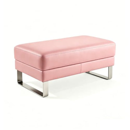 Waiting Room Bench Faux Leather Reception Seating for Office Lobby - color: Peach Pink, size: 35.4"L×17.7"W×16.9"H