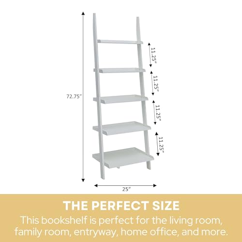 Convenience Concepts French Country Bookshelf Ladder, White - color: White