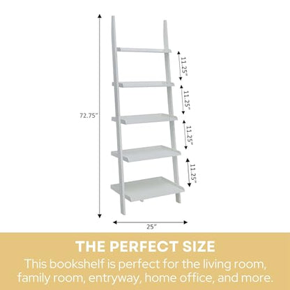Convenience Concepts French Country Bookshelf Ladder, White - color: White