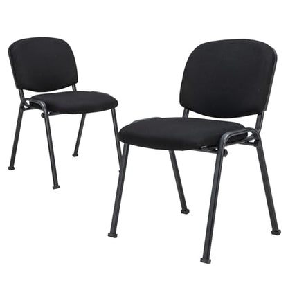 RELAX4LIFE Reception Waiting Room Chairs - Office Guest Chairs Set of 2 w/Ergonomic Backrest & Padded Seat, Armless Lobby Chair for Home Church Conference Meeting, Stackable Reception Chairs (2)