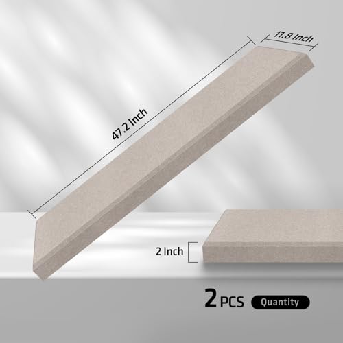 2 Pack Fiberglass Acoustic Panels 48"x12"x2" Soundproof Panels, Linen - color: Linen
