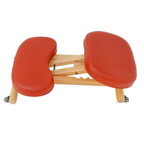 Massage Ergonomic Kneeling Chair, Adjustable Height Posture Stool for Home and Office - Neck and Back Pain Relieving | Spine Tension Relief- Thick Comfortable Cushions (Cinnamon) - color: Cinnamon