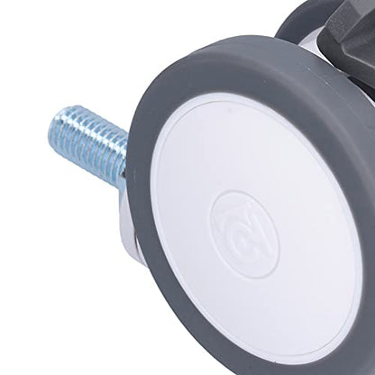 Desk Chair Wheels Replacement Noiseless Swivel Caster Wheels Medical Rubber TPR 3in Thread Aluminum Alloy 75mm Caster M12 for Home Office Chair Furniture