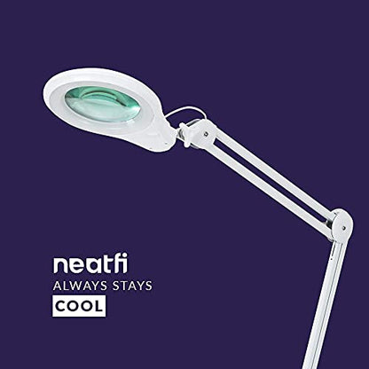 Neatfi LED Magnifying Lamp, 1200 Lumens, 5-Inch 5-Diopter Lens (White) - color: White, size: 5-Diopter