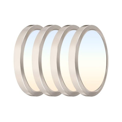 Hlite 9 Inch LED Flush Mount Ceiling Light,1800LM,4PacK,3CCT | 18W 3000K/4000K/5000K Selectable,Super Slim,Low Profile Round Ceiling Light Fixtures for Kitchen Bedroom Hallway,Nickel - color: Brush Nickel, size: 9 inch-4