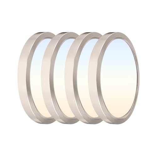 Hlite 9 Inch LED Flush Mount Ceiling Light,1800LM,4PacK,3CCT | 18W 3000K/4000K/5000K Selectable,Super Slim,Low Profile Round Ceiling Light Fixtures for Kitchen Bedroom Hallway,Nickel - color: Brush Nickel, size: 9 inch-4