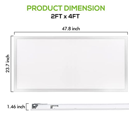hykolity 2x4 LED Flat Panel Light,Back-Lit Dimmable,Drop Ceiling,6 Pack | 30/40/50W Selectable 0-10V Dimmable 5000K 6500LM Recessed Lights for Office Classroom Hospital Garage Replaces 3-Lamp F32T8 - size: 2x4FT