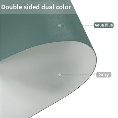 Leather Desk Mat,1.8mm Thick,16x60 Inch Desk Cover,Desk Protector Mat,Dresser Cover Top,Faux Leather Table Cover,Side Table Cover,Office Desk Cover,Office Table Cover(Aqua Blue+Gray,16x60) - color: Aqua Blue+gray, size: 16×60inch