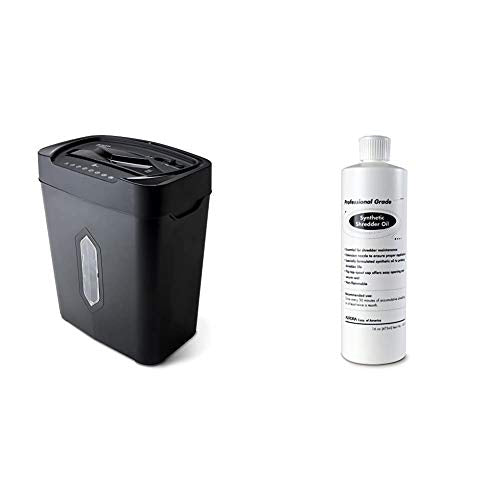 Aurora AU1220XA 12 Sheet Crosscut Paper and Credit Card Shredder with 5.2 gal Wastebasket and Aurora SL16 Professional Grade Synthetic Shredder Oil, 16 Oz Flip-Top Leak Proof Bottle