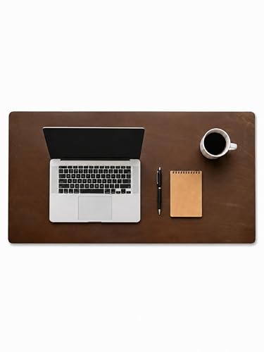 Genuine Leather Desk Pad, Office Desk Mat, Large Desk Blotter, Desk Protector, and Mouse Pad – 31.5" x 15.75" (1.8-2.0 mm) Luggage, Waterproof, Premium Quality for Desk Surface Protection and Comfort - color: Luggage