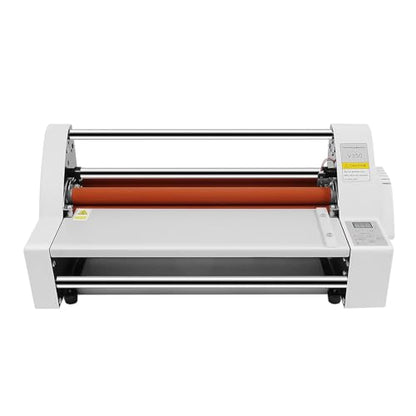V350 Hot Cold Roll Laminator, 350mm Commercial Office Presentation Laminators Single Dual Side Thermal Laminating Machine for Paper Card Wood Veneer PVC Foil, Digital Display, Safety Protection