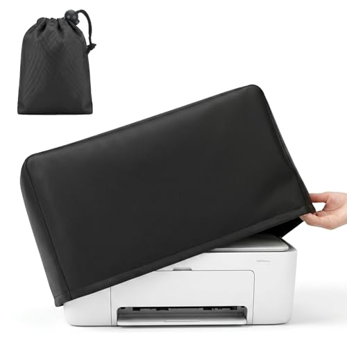 Universal Printer Dust Cover, Elastic Waterproof Printer Cover, Black Printers Protective Covers Compatible with HP DeskJet Epson XP Series, UV-resistant, 17.7x 15.75 x 9.8 inch