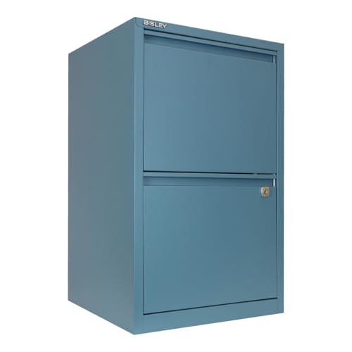 Bisley 2-Drawer Flush Front Vertical File Cabinet - Doulton Blue - color: Doulton Blue, size: 2 Drawer