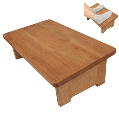 Solid Wood Under Desk Footrest Foot Rest for Under DEST at Work Ergonomic Foot Stool Improves Posture and Circulation, Chair Footrest for Leg Rests 350lbs Capacity for Home Office