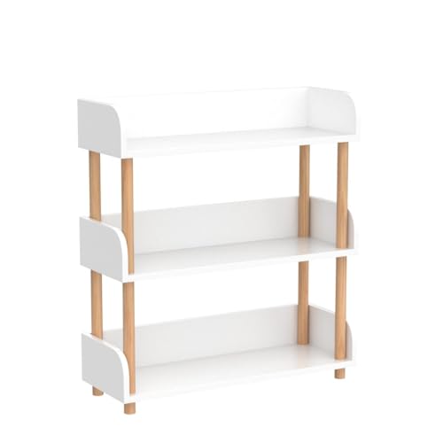 OSCHF 3-Tier Wooden Open Bookcase, Warm White - color: Warm White, size: 3-tier