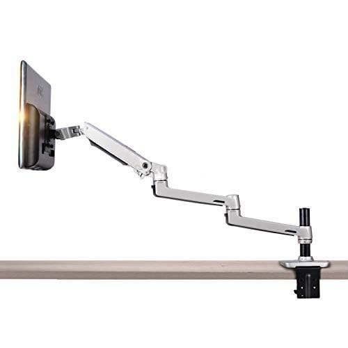 XSJ8013C Aluminum Alloy Ultra Long Arm LED LCD Monitor Holder Table Clamping Full Motion Monitor Mount Support (Silver) - color: Silver