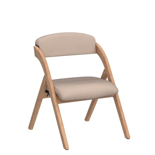 Folding Chairs with Padded Seats | Wooden Stackable Dining Chair Set of 2 with Removable Cover Extra for Guests Kitchen Office Wedding Party Picnic, Khaki - color: Khaki, size: 2PCS