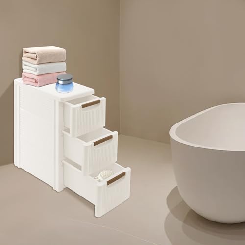 3 Drawers Narrow Storage Cabinet, 3 Tiers Slim Bathroom Storage Cabinet, 16.5" L X 7.5" W X 22.2" H Slim Rolling Cart for Living Room, Kitchen, Bathroom, Office - size: 3 Tiers