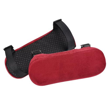 PATIKIL Office Chair Arm Pads, 2 pcs Office Chair Arm Cover Soft Office Chair Armrest Pads Memory Foam Cotton Removable Washable for Desk Computer Gaming, Red - color: Red