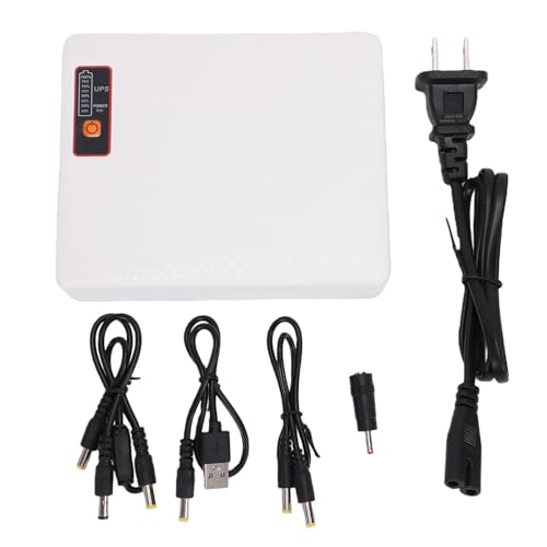 Mini UPS Battery Backup, ABS DC Uninterruptible Power Supply 12000mAh 18W with 5V 9V 12V Outputs, Router Modem Security Camera LED Light Backup for Home Office (US Plug)