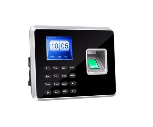 Back Up Battery SSR Fingerprint Time Attendance Clock Machine Card and Biometric Employee Electric Clocking Tracking Device(Spanish,UK Plug) - color: Spanish, size: UK Plug