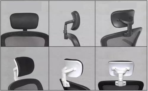 Office Chair Headrest Attachment,Breathable Mesh Soft Sponge Neck Support Cushion Clip on Head Pillow for Computer Chair,Easy Installation (Grey White) - color: Grey White