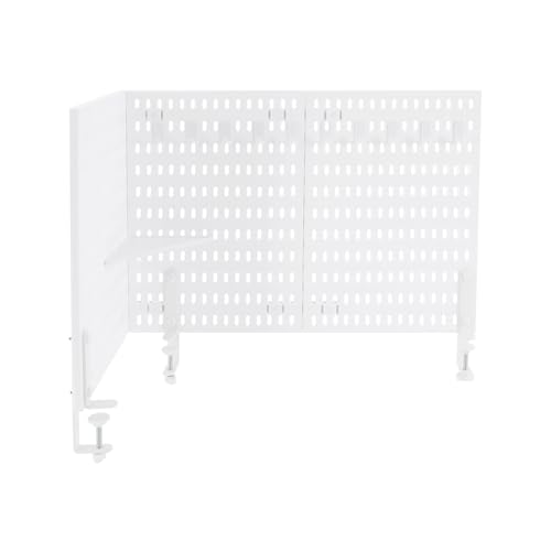 Desk Divider for Office, 3Pcs Desk Privacy Panels Tabletop Partition with 3 Clamps, Clamp On Privacy Screen Shield for Office Counter, Each Panel W11.8*H15.7in (White)
