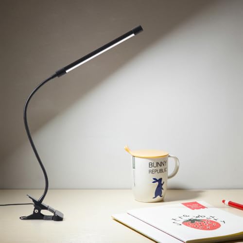 Black Clip-On LED Easel Lamp for Artists,Dimmable with 3 Colour Modes, Flexible 360° Gooseneck, USB Powered Desk Lamp for Painting, Drawing, Headboards, Drafting Tables