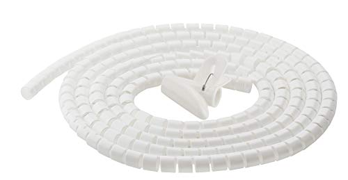 Cable Management Sleeve Organizer 10FT Cord Wire Wrap Coiled Tube Cable Sleeve for Home Office PC TV White - color: White, size: 118.1inch*0.62inch*1pc